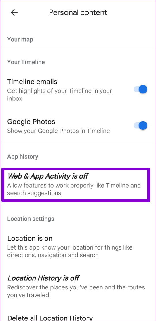 5 Fixes for Google Maps Timeline Not Working on Android and iPhone illustration 34