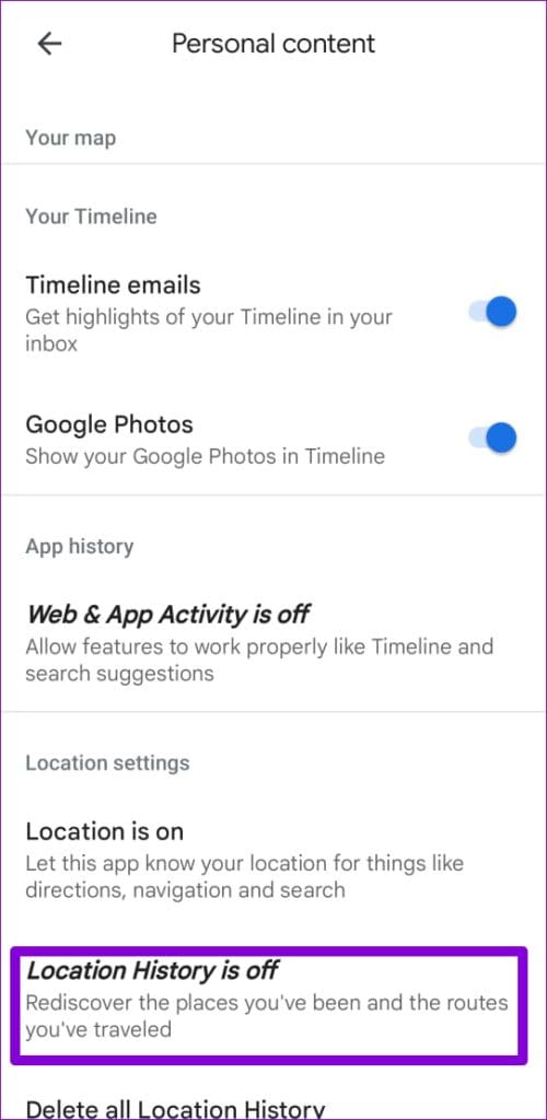 5 Fixes for Google Maps Timeline Not Working on Android and iPhone illustration 30