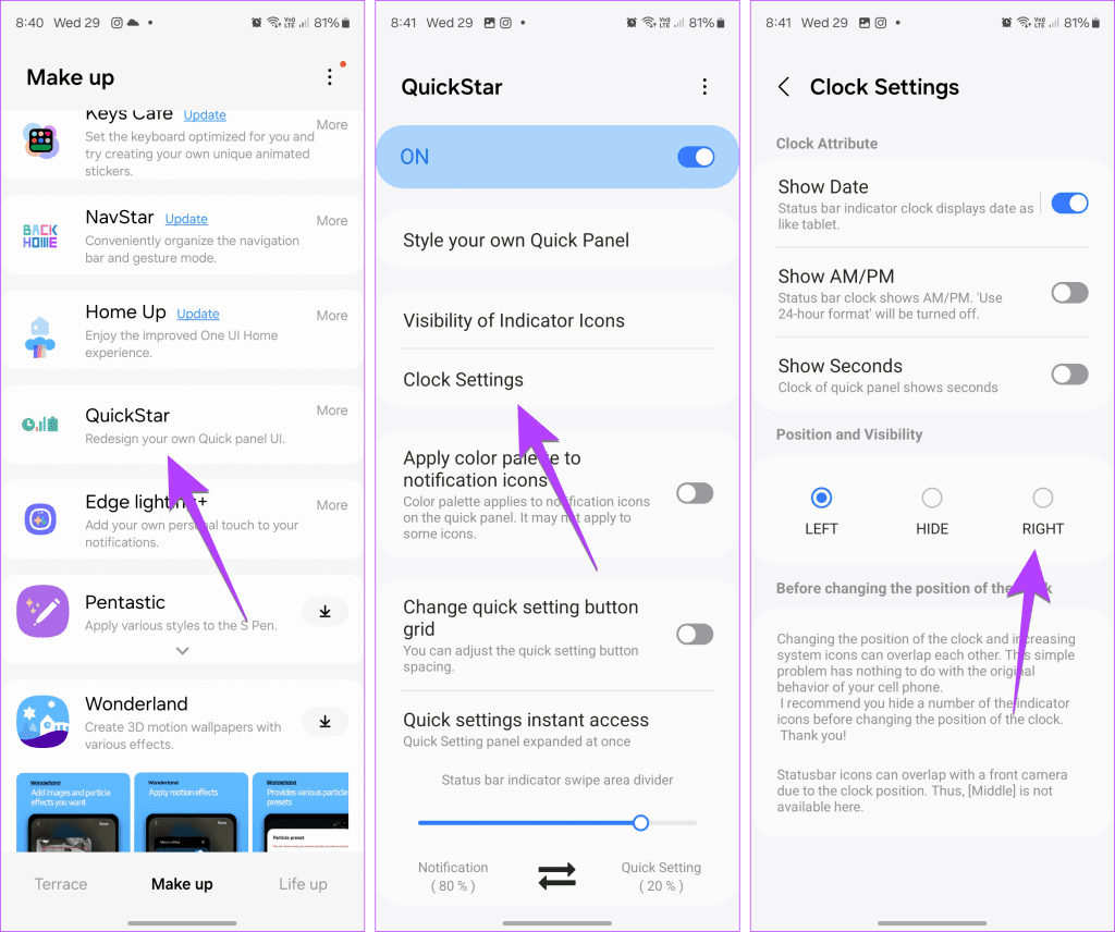 How to Change Status Bar Clock Position or Remove It on Samsung Phone illustration 10