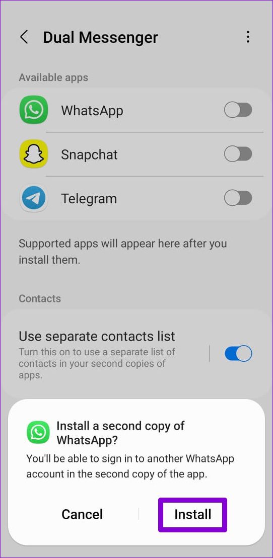 How to Use Dual Messenger on Samsung Galaxy Phones illustration 11