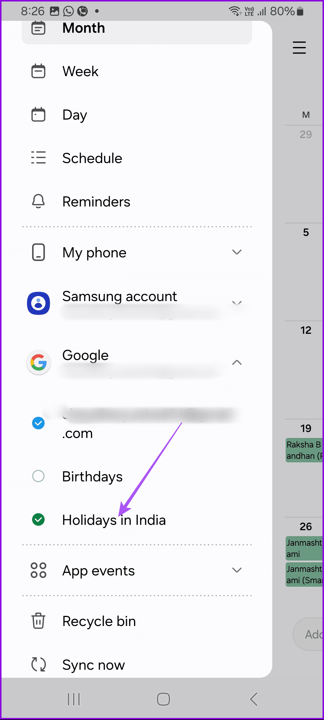 4 Fixes for Samsung Calendar Not Showing Events and Holidays illustration 28